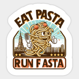 eat pasta run fasta Sticker